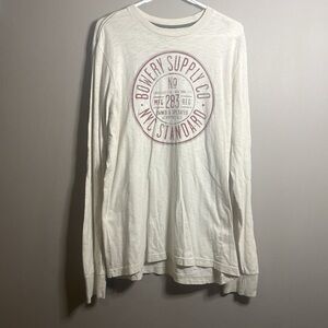 Aeropostale Cream Long Sleeve Men's Shirt Large 100% Cotton